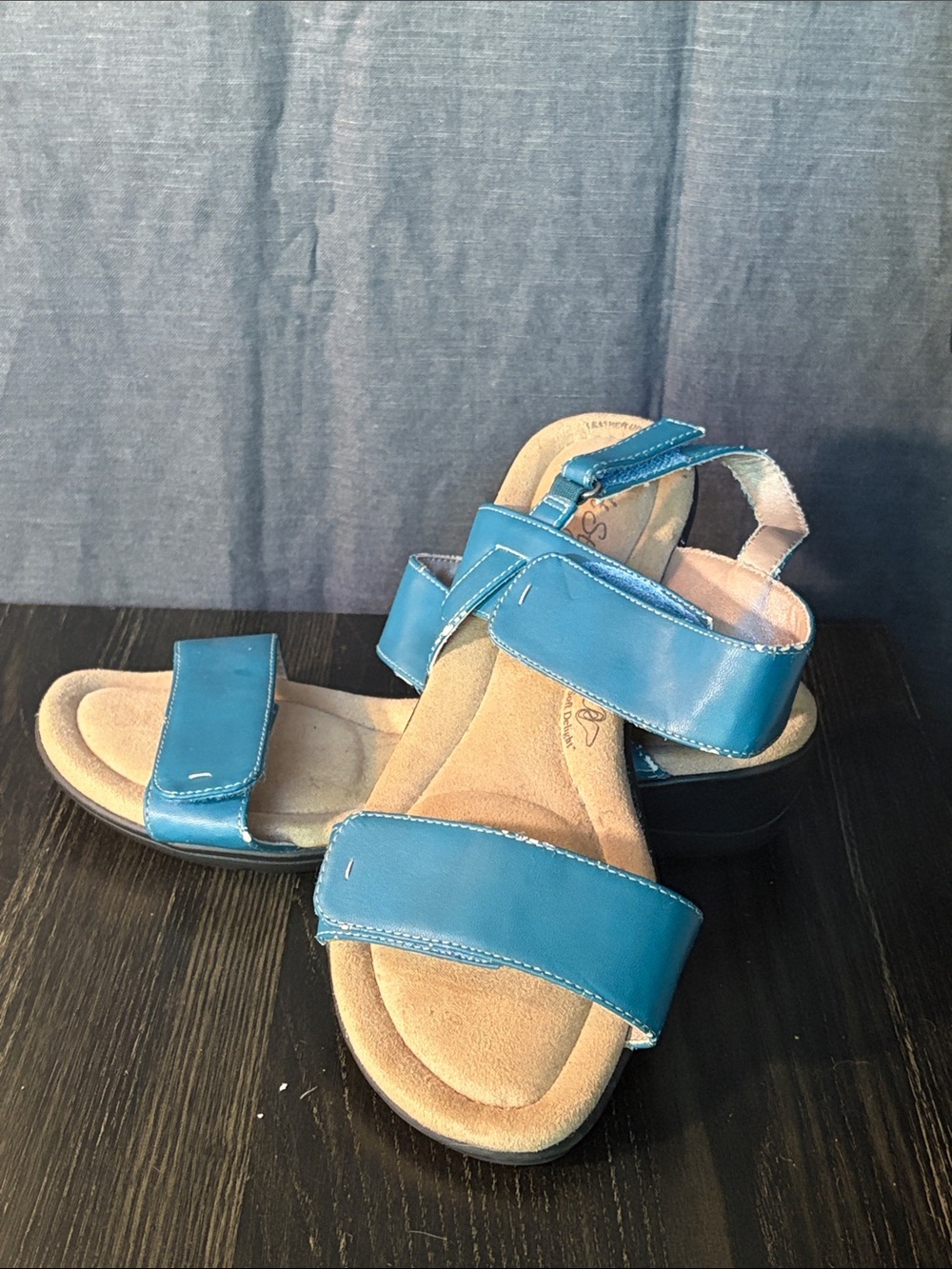 Women’s Blue Adjustable Strap Comfort Sandals